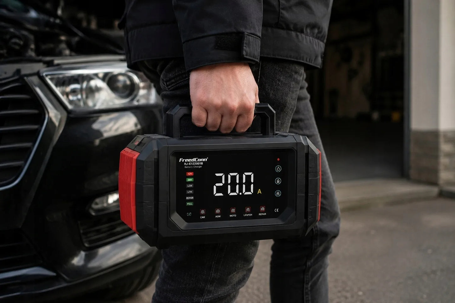 GALINGAS 20A 12V 24V AKUMULIATORIŲ ĮKROVIKLIS MIKROAUTOBUSAMS IR LENGVIESIEMS AUTOMOBILIAMS
