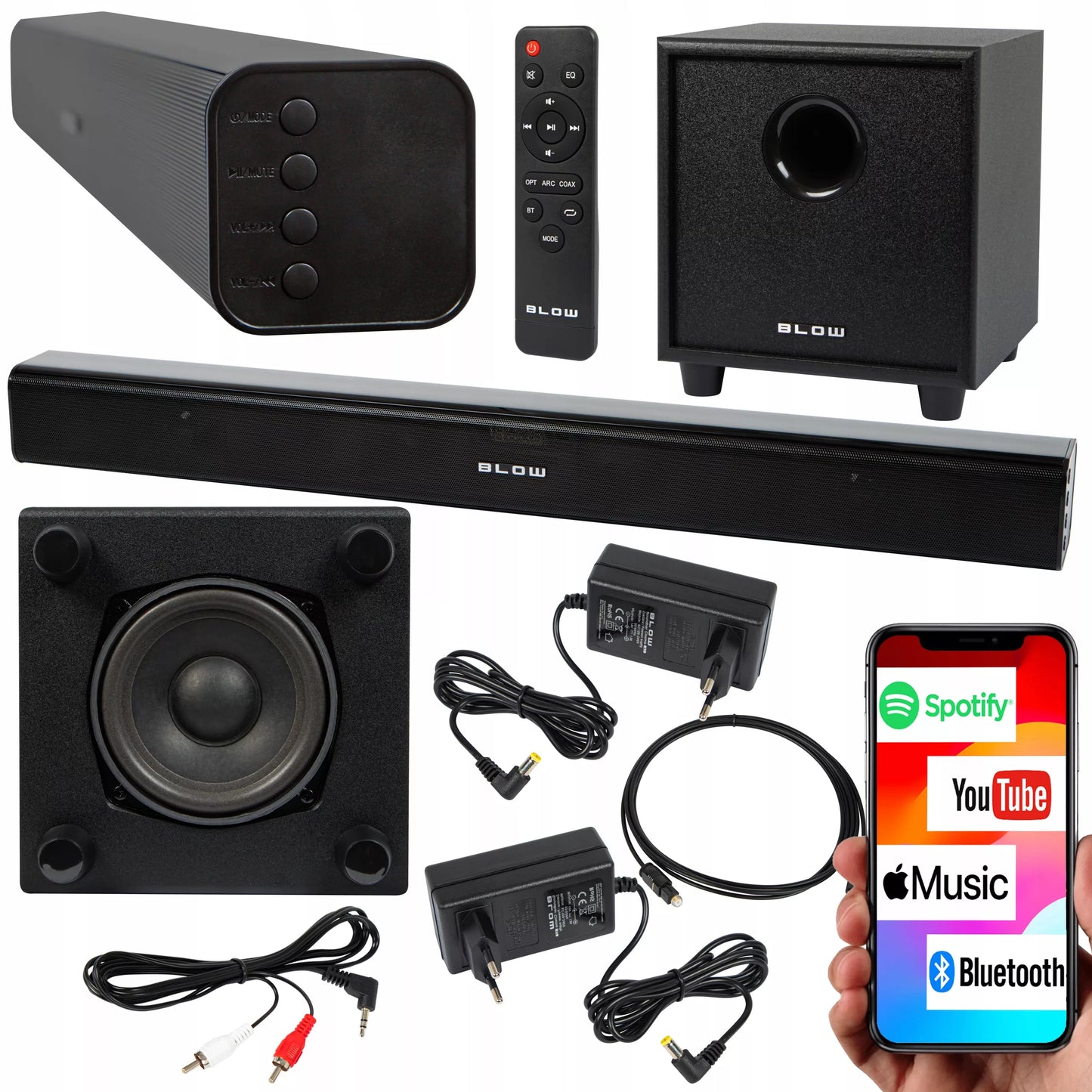 Galingas „Bluetooth“ garso strypas BLOW CINEMA 4.1, 120 W, USB, HDMI, AUX