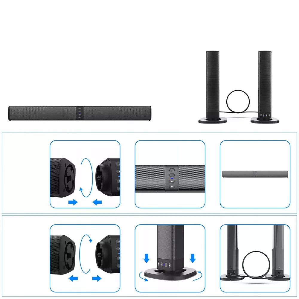 Galingas Bluetooth soundbar garsiakalbis, USB rinkinys, TV televizoriui, kino teatras