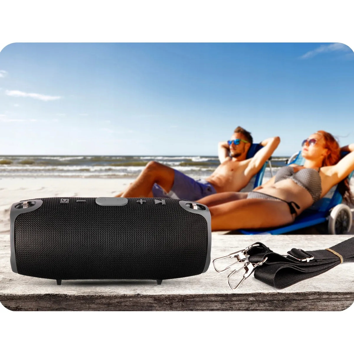 Galingas nešiojamasis Bluetooth boombox garsiakalbis Appio Xtreme BASS, 40 W, su FM radiju