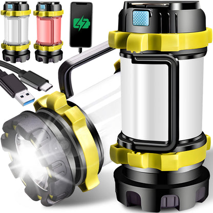 Galingas RETOO E954 akumuliatorinis LED prožektorius ir dirbtuvių lempa su USB bei rankena