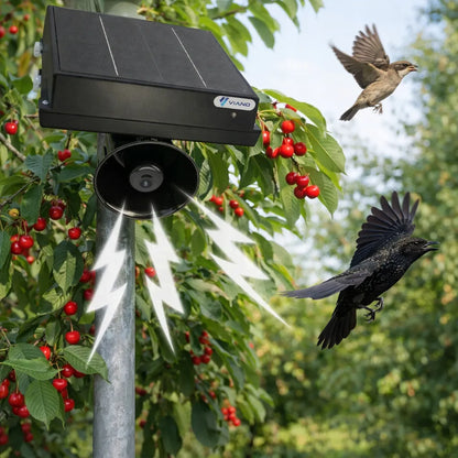 Galingas saulės energija maitinamas VIANO paukščių atbaidiklis su garso radaru balandžiams ir varnėnams