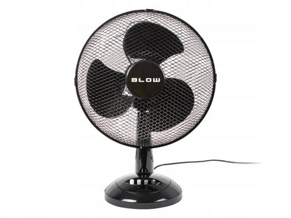 Galingas tylus stalo ventiliatorius su besisukančia galvute, 3 greičiais, osciliacija, 40W, 30cm
