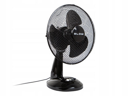 Galingas tylus stalo ventiliatorius su besisukančia galvute, 3 greičiais, osciliacija, 40W, 30cm