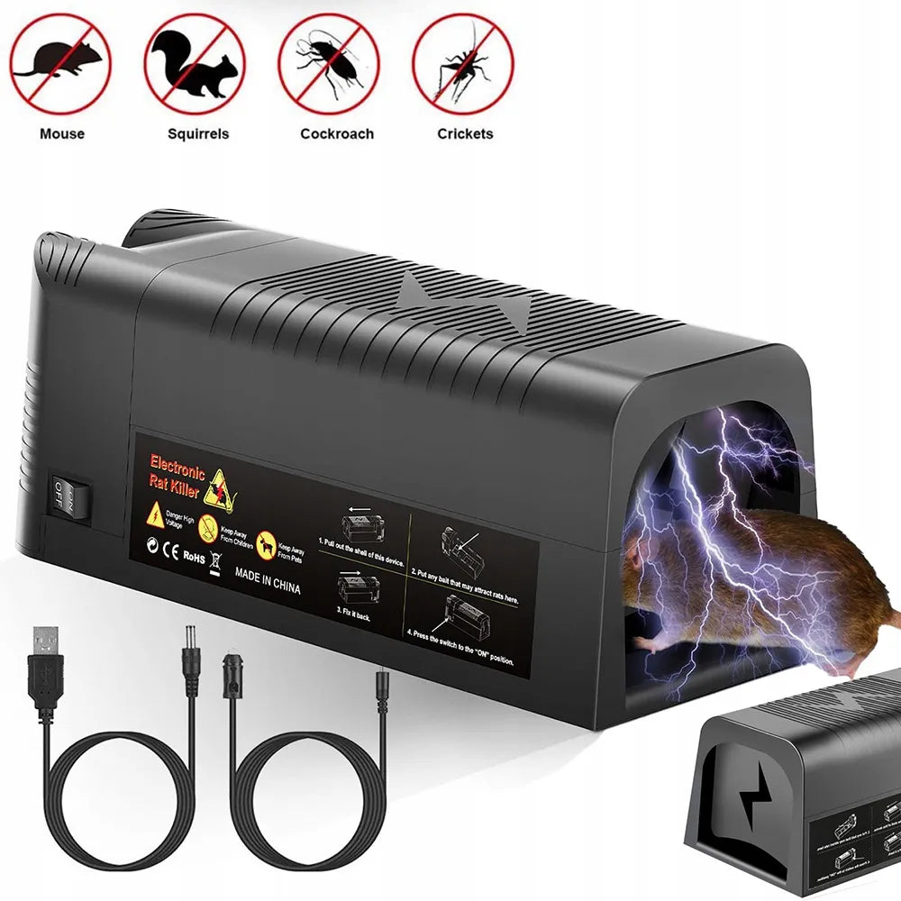 Galingi elektriniai spąstai žiurkėms ir pelėms