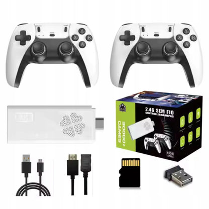 „Game Stick F10 Retro“ žaidimų konsolė, 64 GB, 4K, 31 000 žaidimų, 2 valdikliai, HDMI, „plug & play“