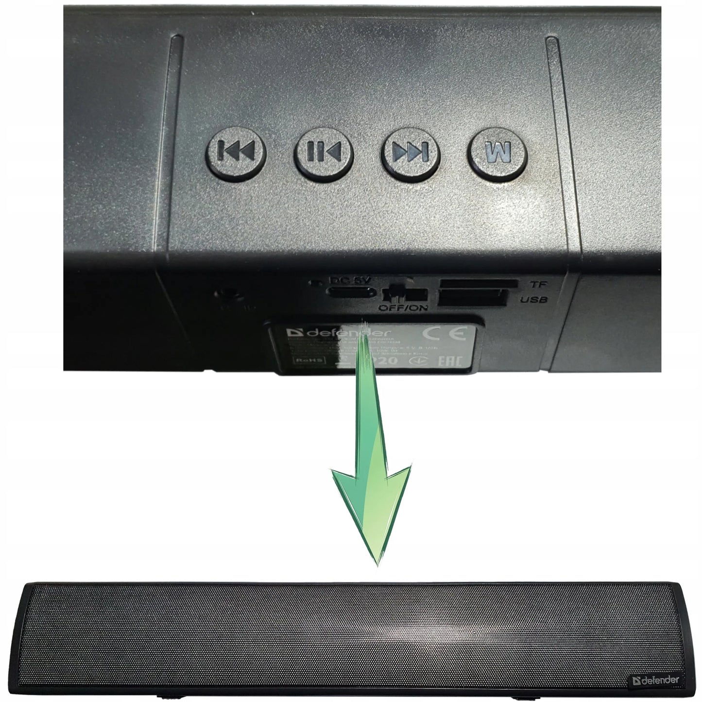 Garsiakalbis Defender Soundbar Z8 10W Bluetooth Audio Jack LED