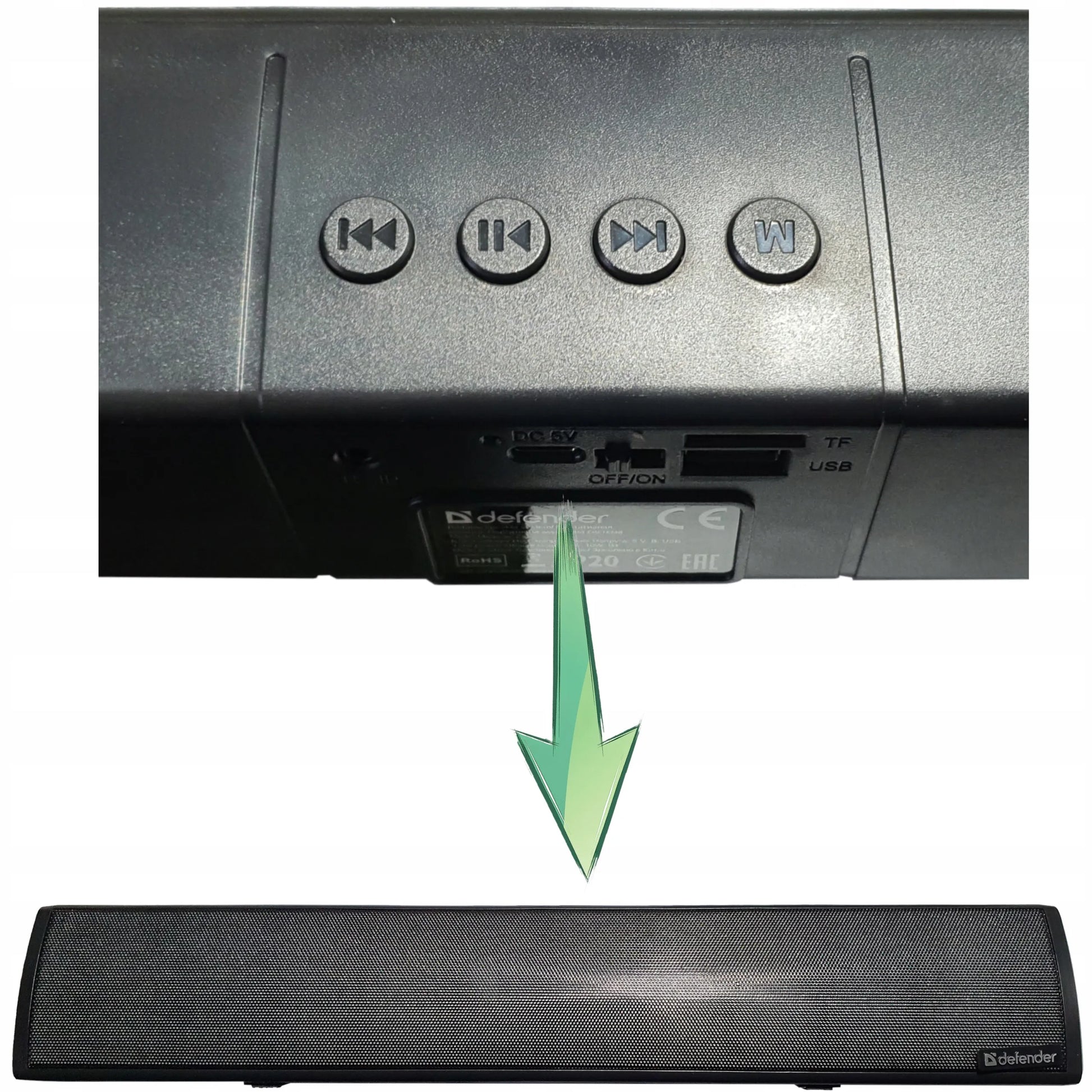 Garsiakalbis Defender Soundbar Z8 10W Bluetooth Audio Jack LED