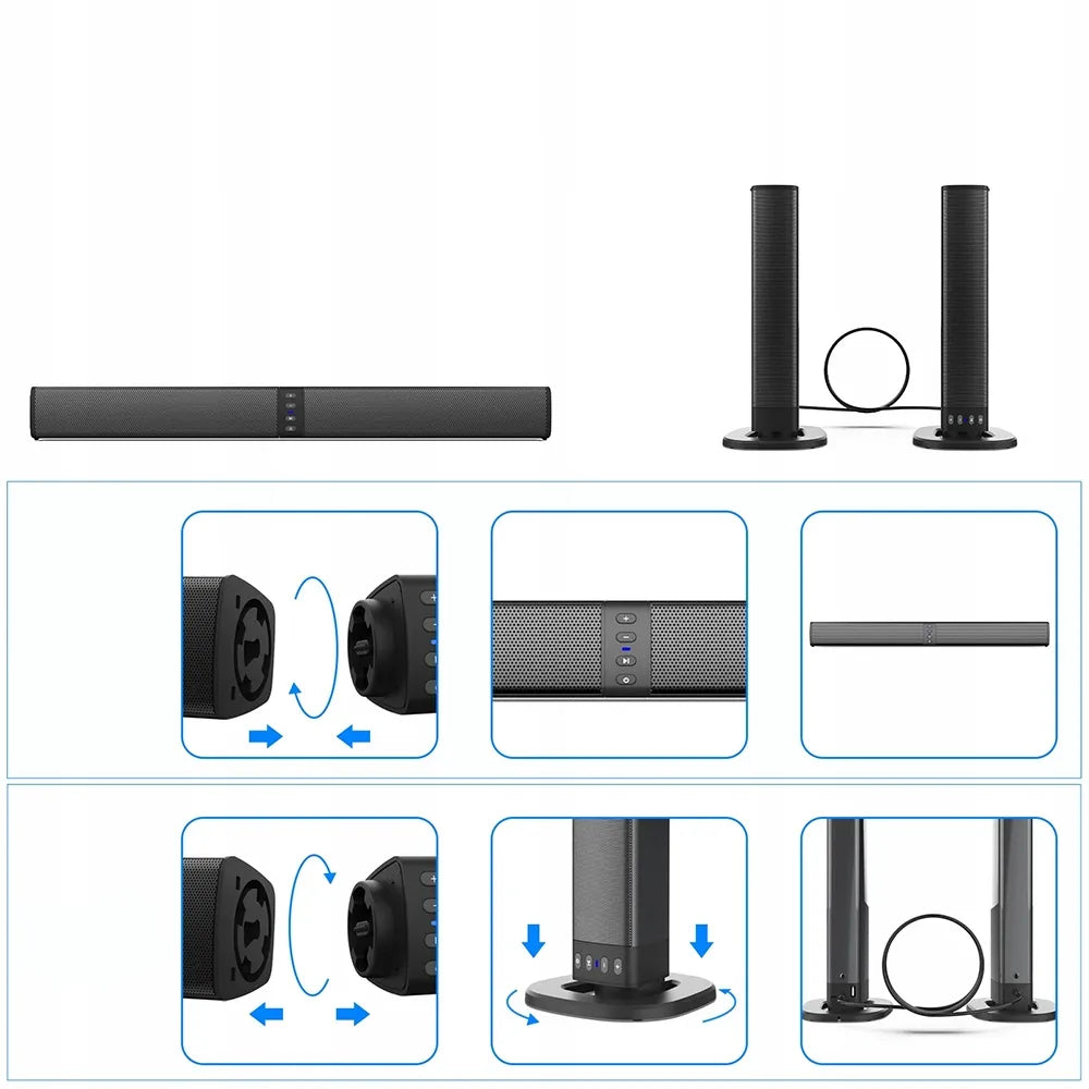 Garso juosta su nuimamu RGB garsiakalbiu televizoriui, USB, HDMI