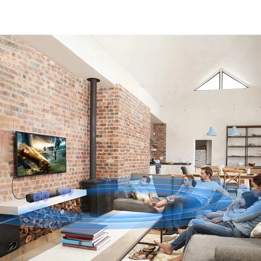 Garso juosta su nuimamu RGB garsiakalbiu televizoriui, USB, HDMI