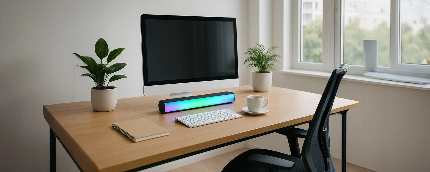 Garso kolonėlė SOUNDBAR žaidimams, kompiuterio kolonėlės, LED RGB, USB, 14W