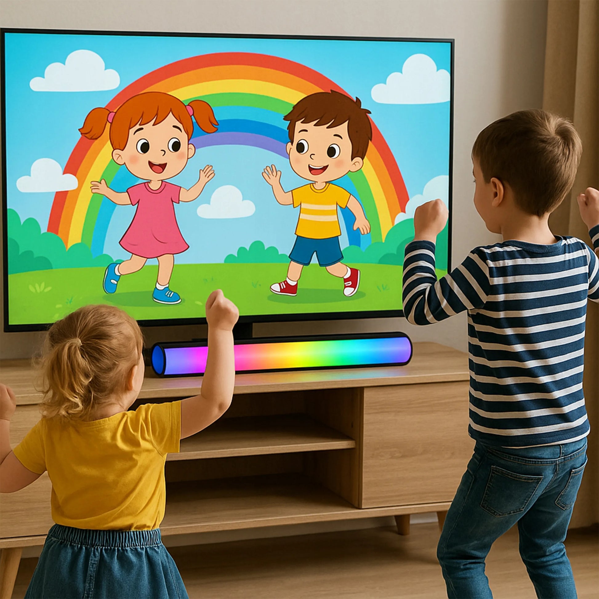 Garso kolonėlė SOUNDBAR žaidimams, kompiuterio kolonėlės, LED RGB, USB, 14W