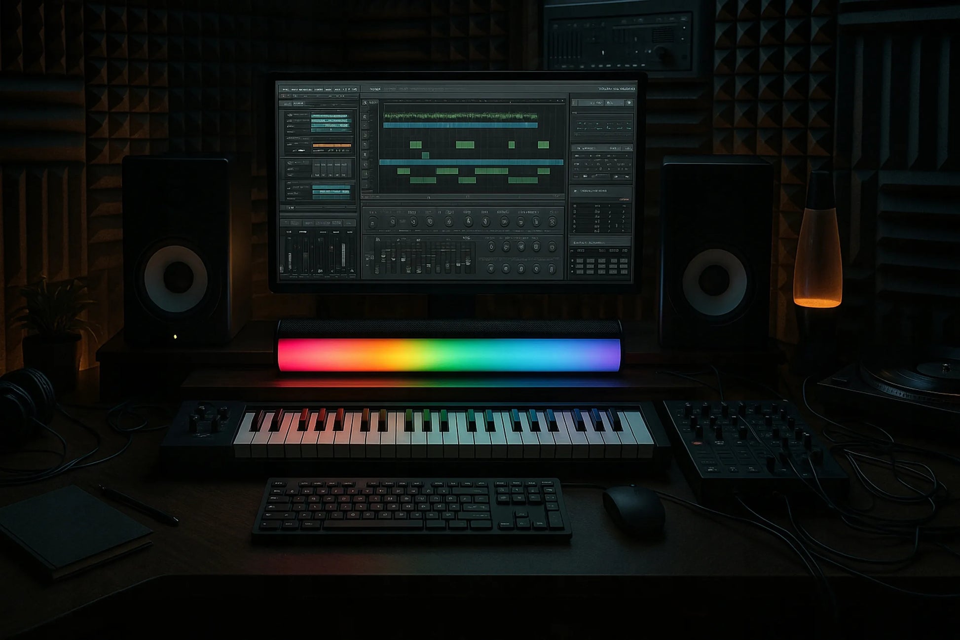 Garso kolonėlė SOUNDBAR žaidimams, kompiuterio kolonėlės, LED RGB, USB, 14W