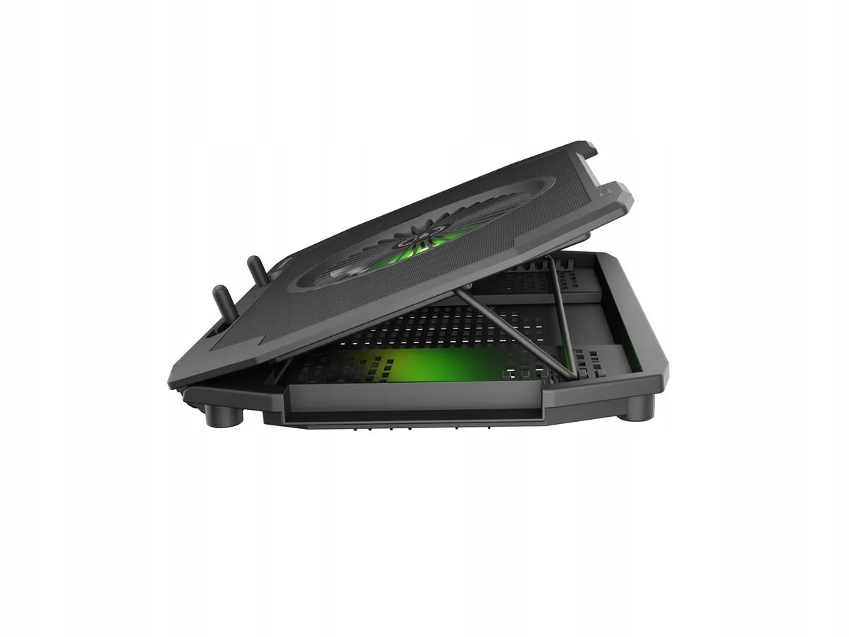GENESIS Oxid 850 nešiojamojo kompiuterio aušinimo stovas, iki 17,3″, 2500 aps./min., juodas
