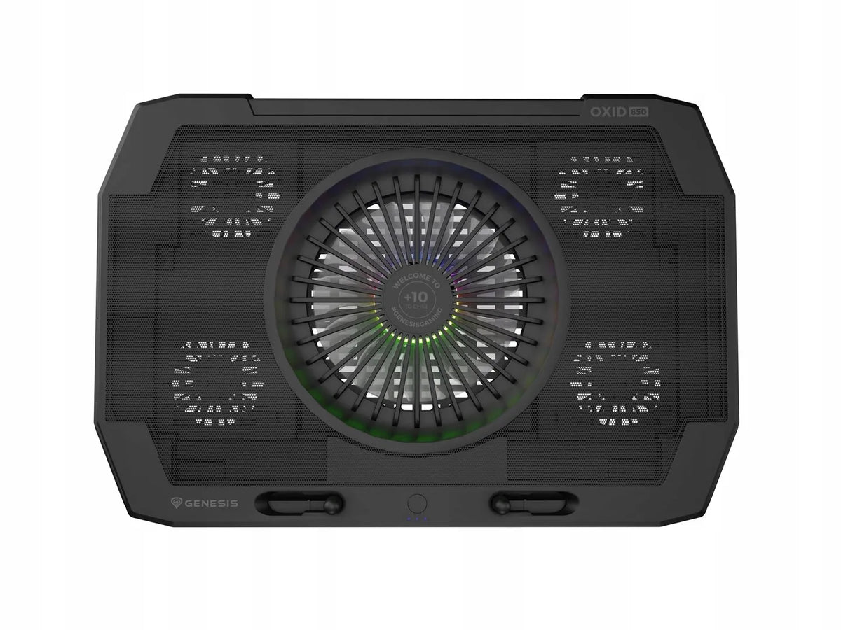 GENESIS Oxid 850 nešiojamojo kompiuterio aušinimo stovas, iki 17,3″, 2500 aps./min., juodas