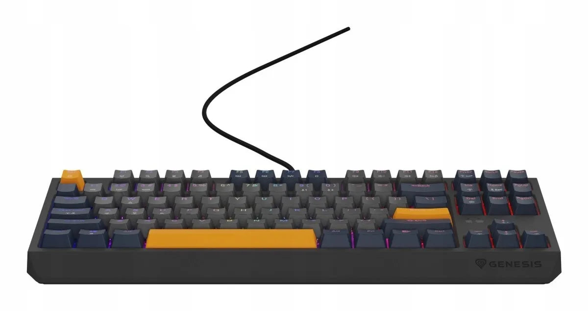 GENESIS Thor 230 TKL mechaninė žaidimų klaviatūra, USB, QWERTY, US International, mėlyna