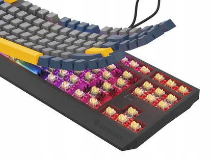 GENESIS Thor 230 TKL mechaninė žaidimų klaviatūra, USB, QWERTY, US International, mėlyna
