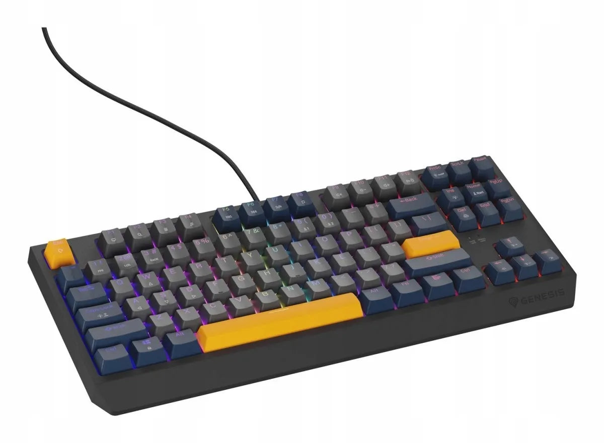 GENESIS Thor 230 TKL mechaninė žaidimų klaviatūra, USB, QWERTY, US International, mėlyna