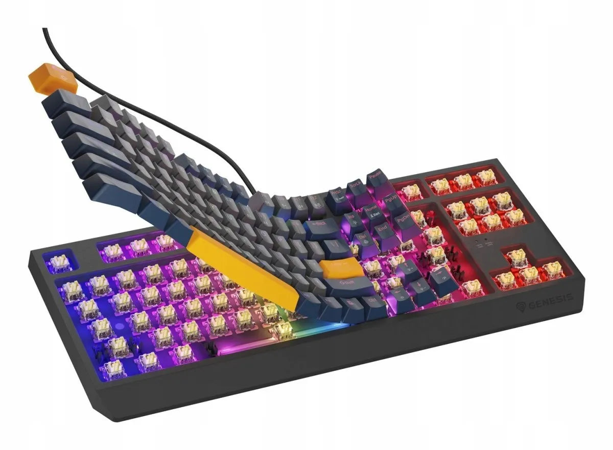 GENESIS Thor 230 TKL mechaninė žaidimų klaviatūra, USB, QWERTY, US International, mėlyna