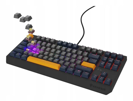 GENESIS Thor 230 TKL mechaninė žaidimų klaviatūra, USB, QWERTY, US International, mėlyna