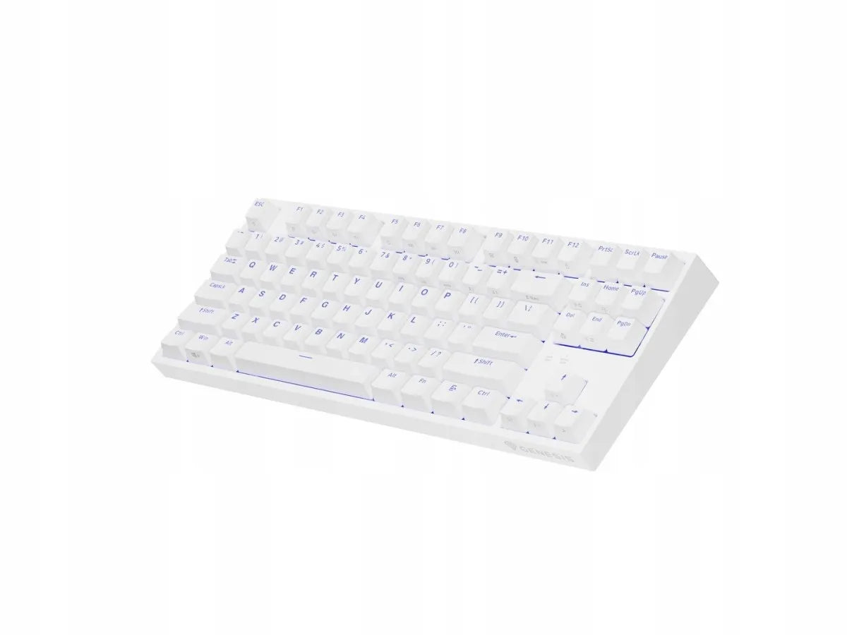 „Genesis Thor 404 TKL“ mechaninė žaidimų klaviatūra, USB, JAV tarptautinis QWERTY, balta, „Gateron Yellow“