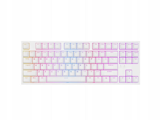„Genesis Thor 404 TKL“ mechaninė žaidimų klaviatūra, USB, JAV tarptautinis QWERTY, balta, „Gateron Yellow“