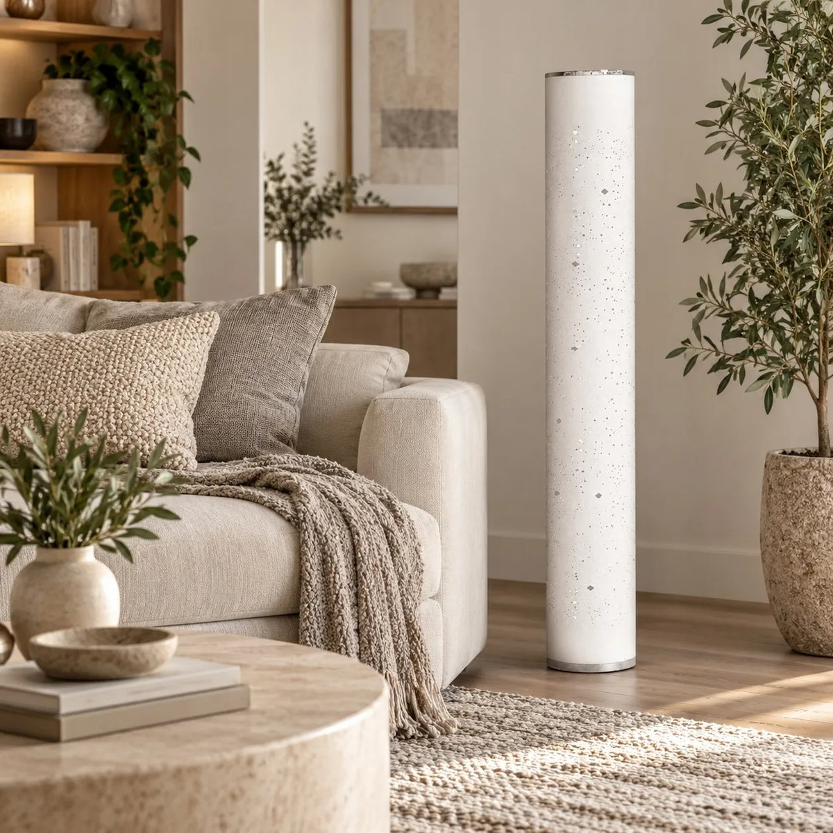 Goldlux Stella LED RGBW toršeras, muzikinė lempa su pulteliu, įvairiaspalvis, 103 cm