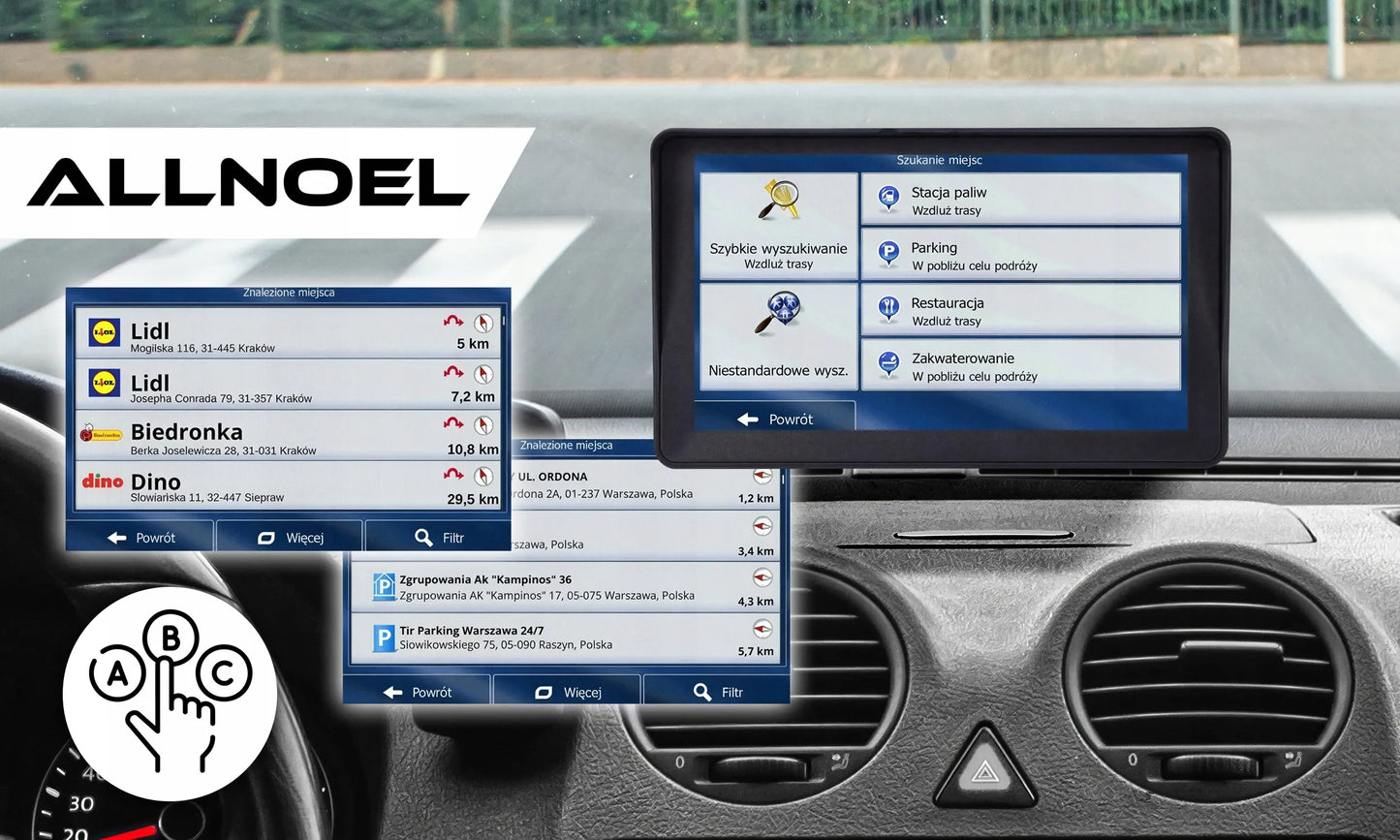 GPS navigacija sunkvežimiams / automobiliams 9" su įrašytais žemėlapiais ( Europai )