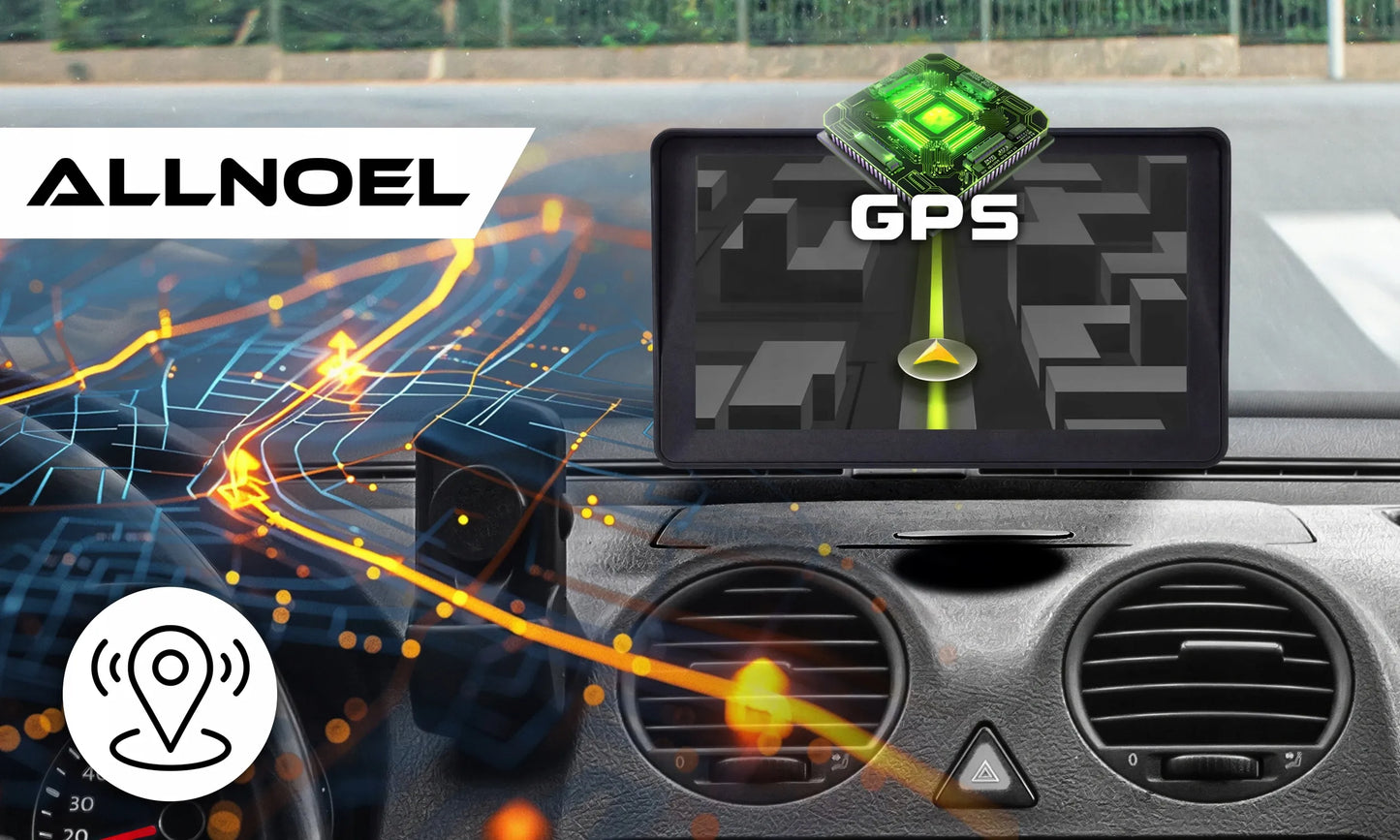GPS navigacija sunkvežimiams / automobiliams 9" su įrašytais žemėlapiais ( Europai )