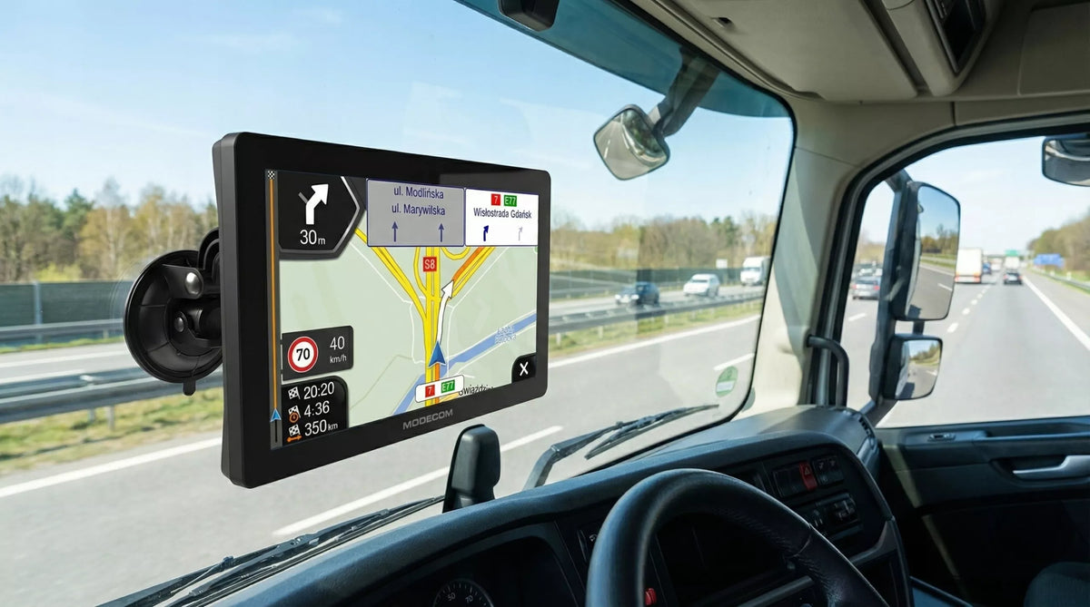 GPS navigacija sunkvežimiams su iGO Primo, TIR BUS, greičio matuokliai 2026