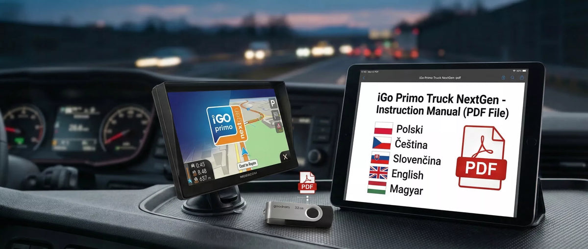 GPS navigacija sunkvežimiams su iGO Primo, TIR BUS, greičio matuokliai 2026