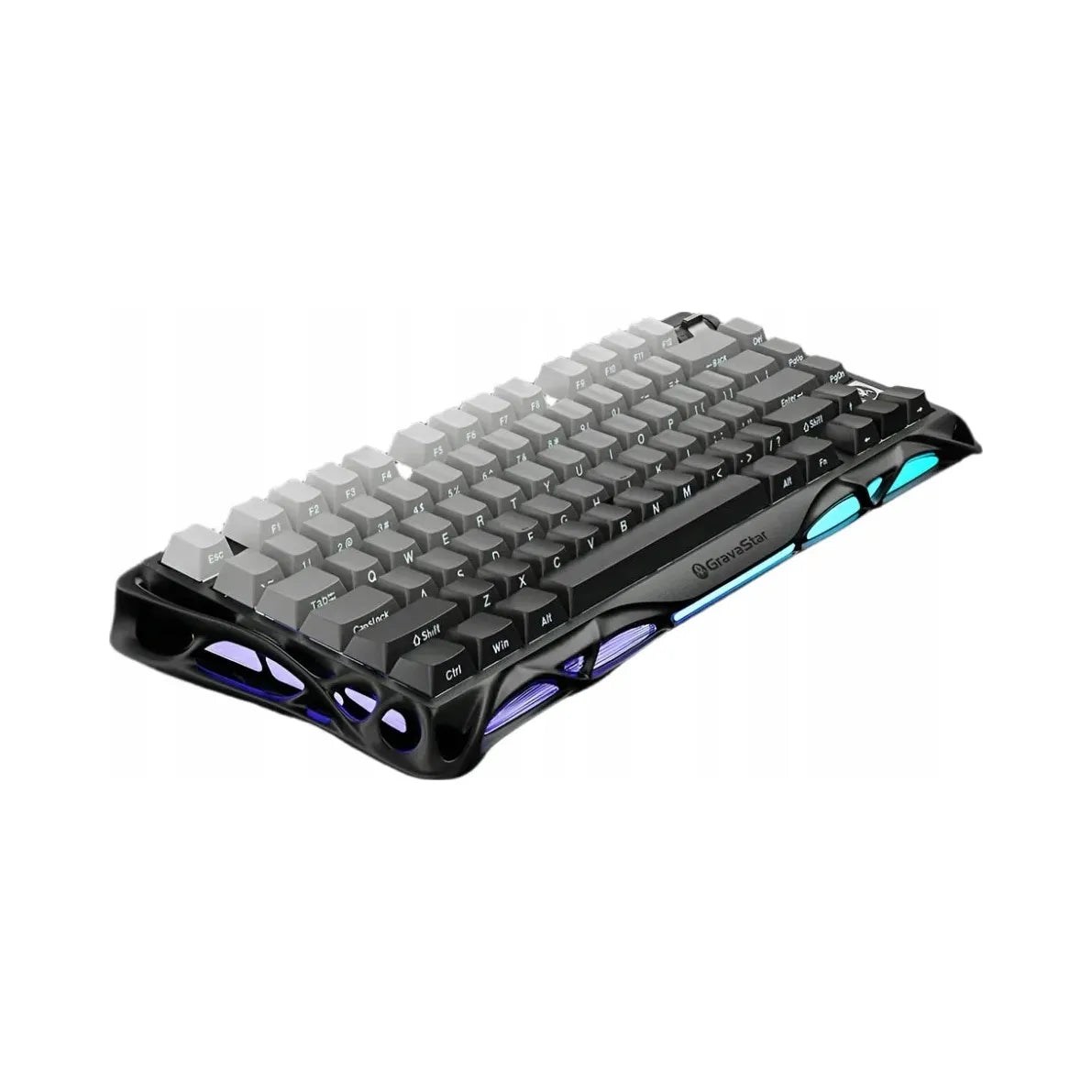 „GravaStar Mercury K1“ mechaninė klaviatūra, 75 %, „Tri-Mode“, RGB, „Gradient Black“