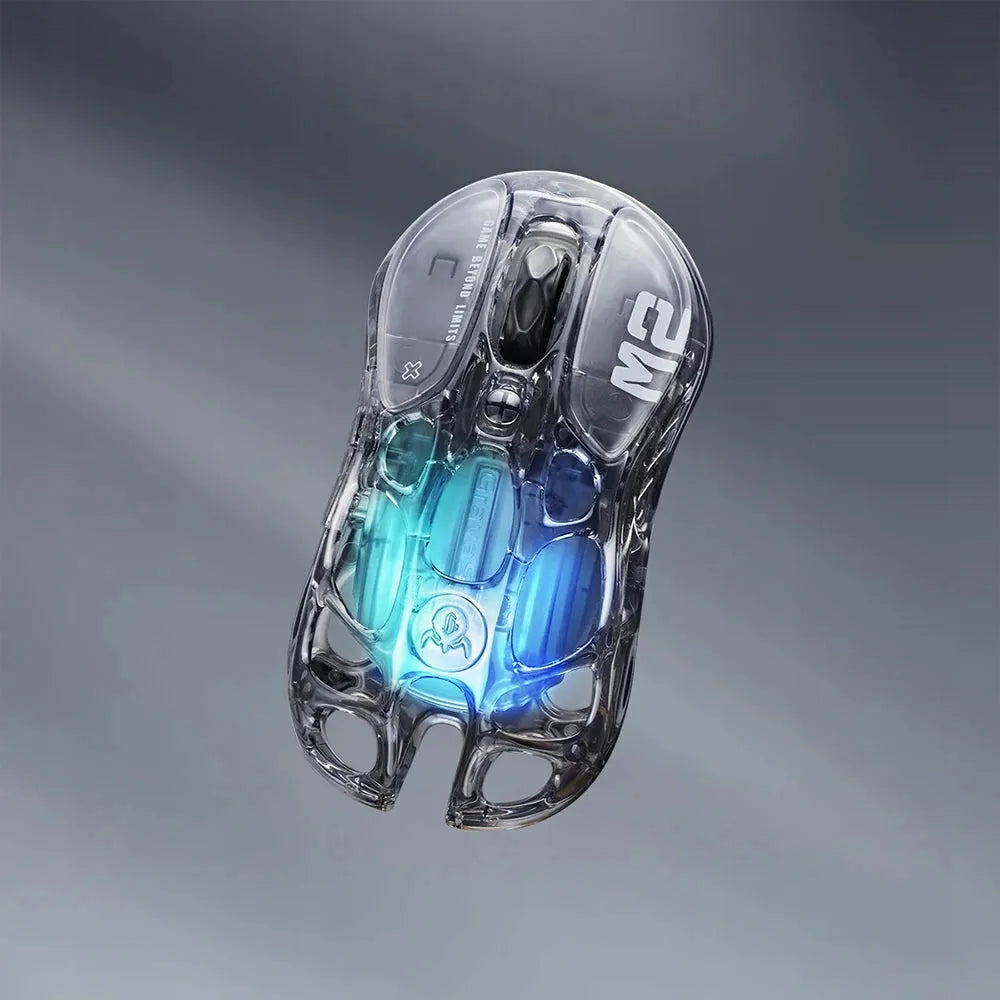 „GravaStar Mercury M2“ belaidė žaidimų pelė, 2.4 GHz, „Transparent Black“