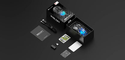 „GravaStar Mercury M2“ belaidė žaidimų pelė, 2.4 GHz, „Transparent Black“