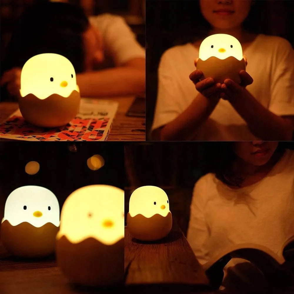 Greenzone naktinė lemputė „Viščiukas Eggshell“ LED, silikoninė, įkraunama per USB