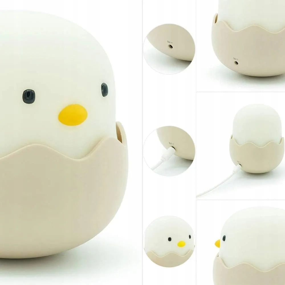 Greenzone naktinė lemputė „Viščiukas Eggshell“ LED, silikoninė, įkraunama per USB