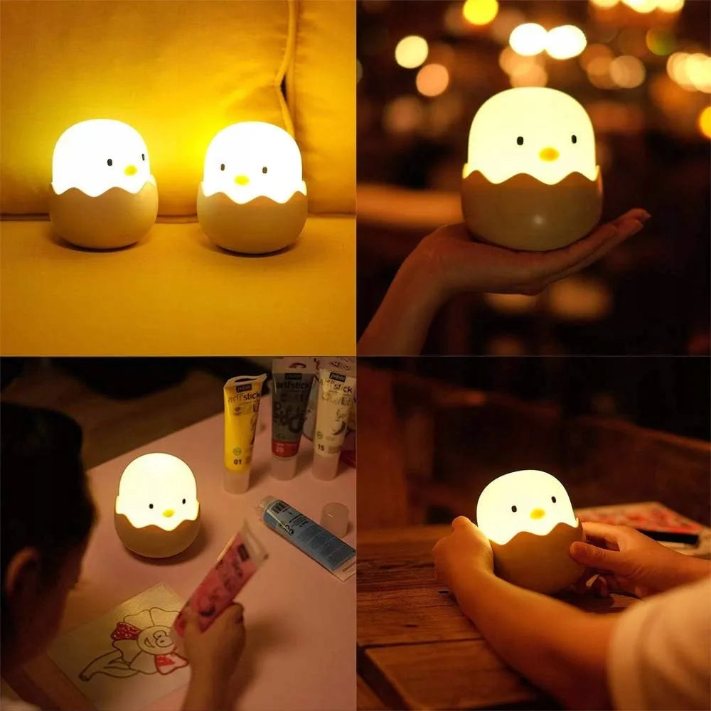 Greenzone naktinė lemputė „Viščiukas Eggshell“ LED, silikoninė, įkraunama per USB