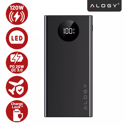 Greitas 10000 mAh 120W QC PD USB C powerbankas galingas kelioninis įkroviklis