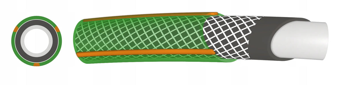 Guminė sodo žarna 1/2" 30 m, 4 sluoksnių, sustiprinta, pagaminta Lenkijoje