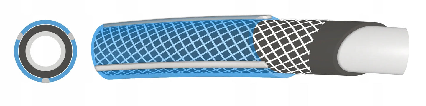 Guminė sodo žarna 1/2" 30m, 4 sluoksnių, armuota, pagaminta Lenkijoje