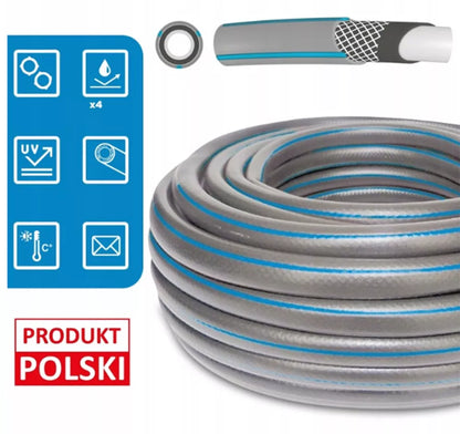 Guminė sodo žarna 3/4" 50m 4 sluoksnių + pistoletas ir jungtys Bradas rinkinys