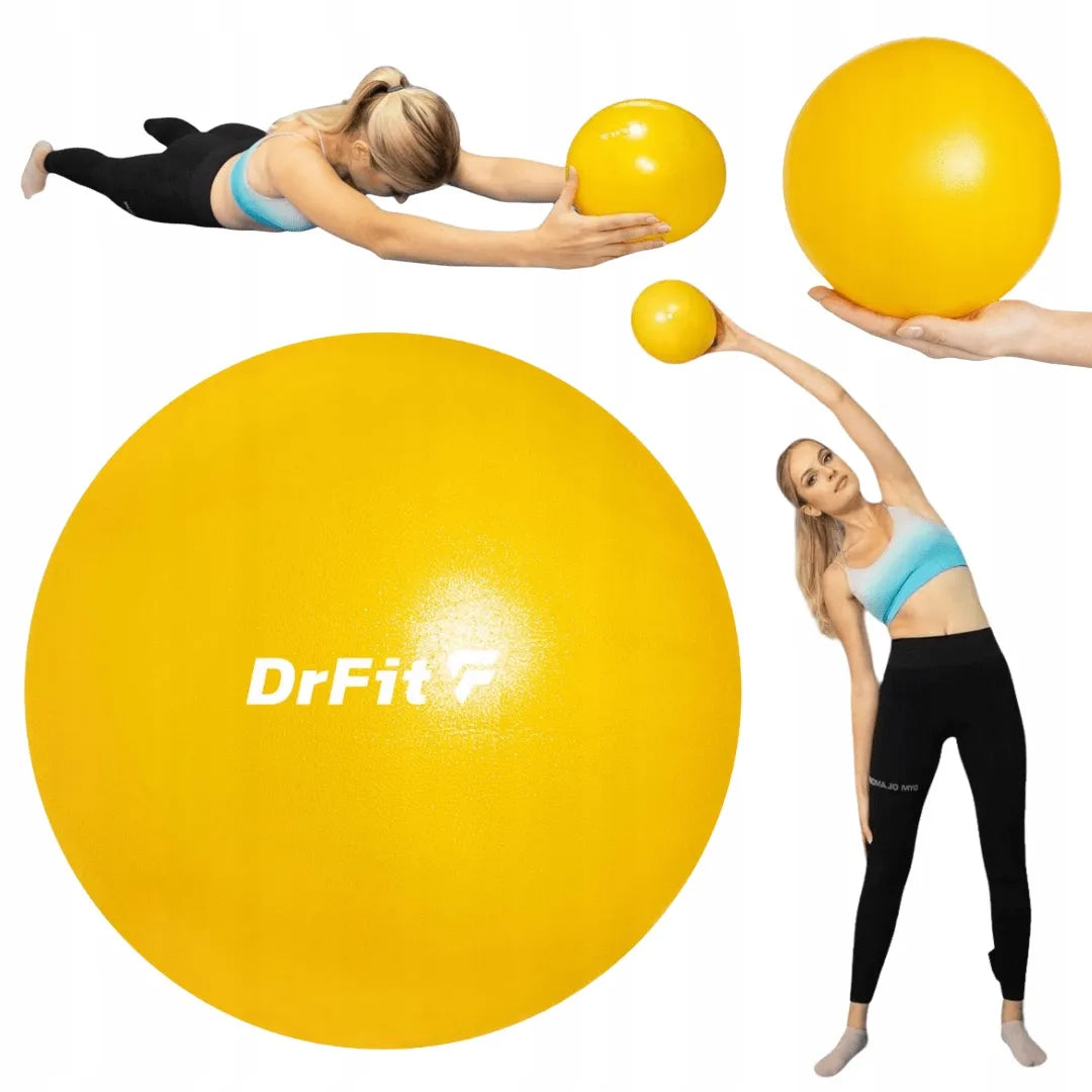 Guminis gimnastikos kamuoliukas pilatesui, jogai ir reabilitacijai, 20 cm, geltonas DrFit