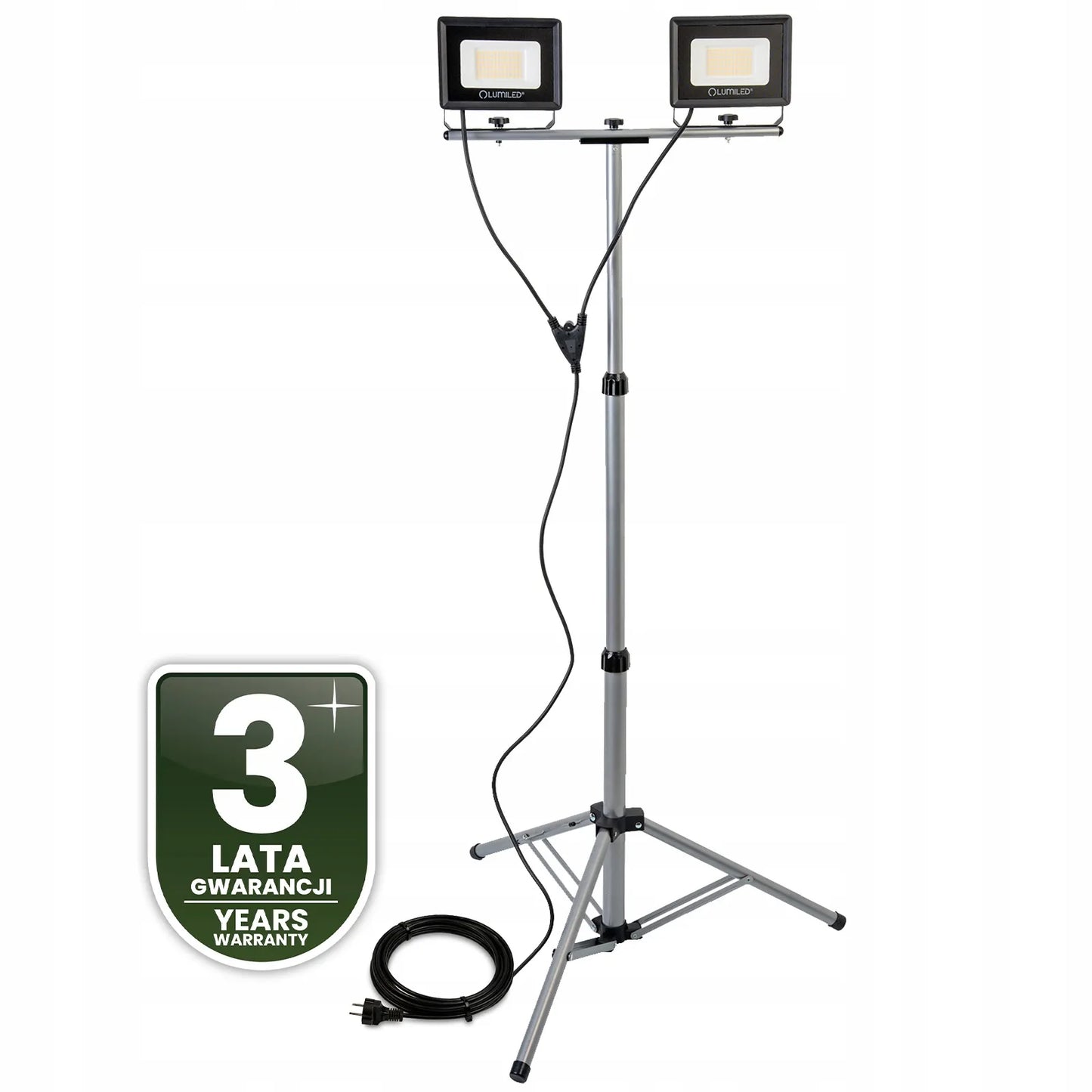 HALOGENŲ RINKINYS LED prožektorius LEMPA su stovu 2x 50W darbo statybinis galingas