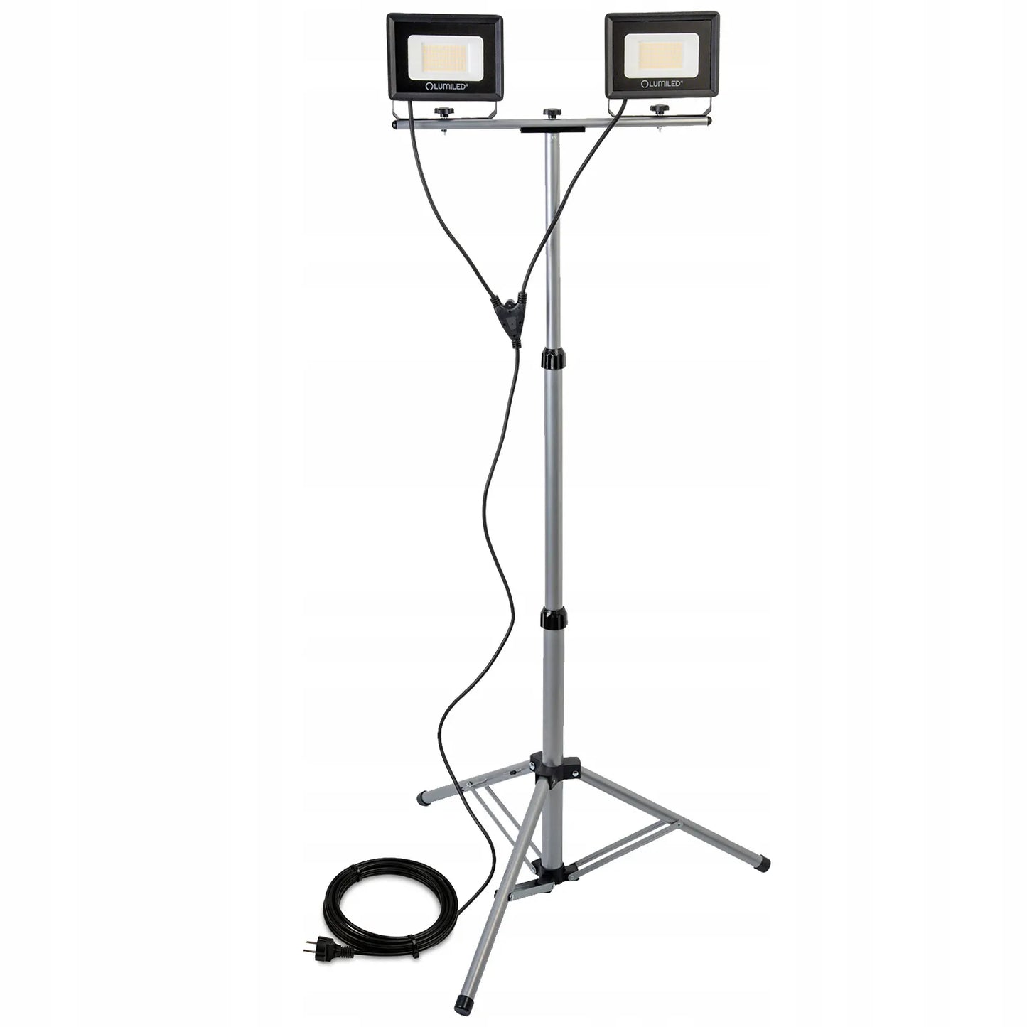 HALOGENŲ RINKINYS LED prožektorius LEMPA su stovu 2x 50W darbo statybinis galingas
