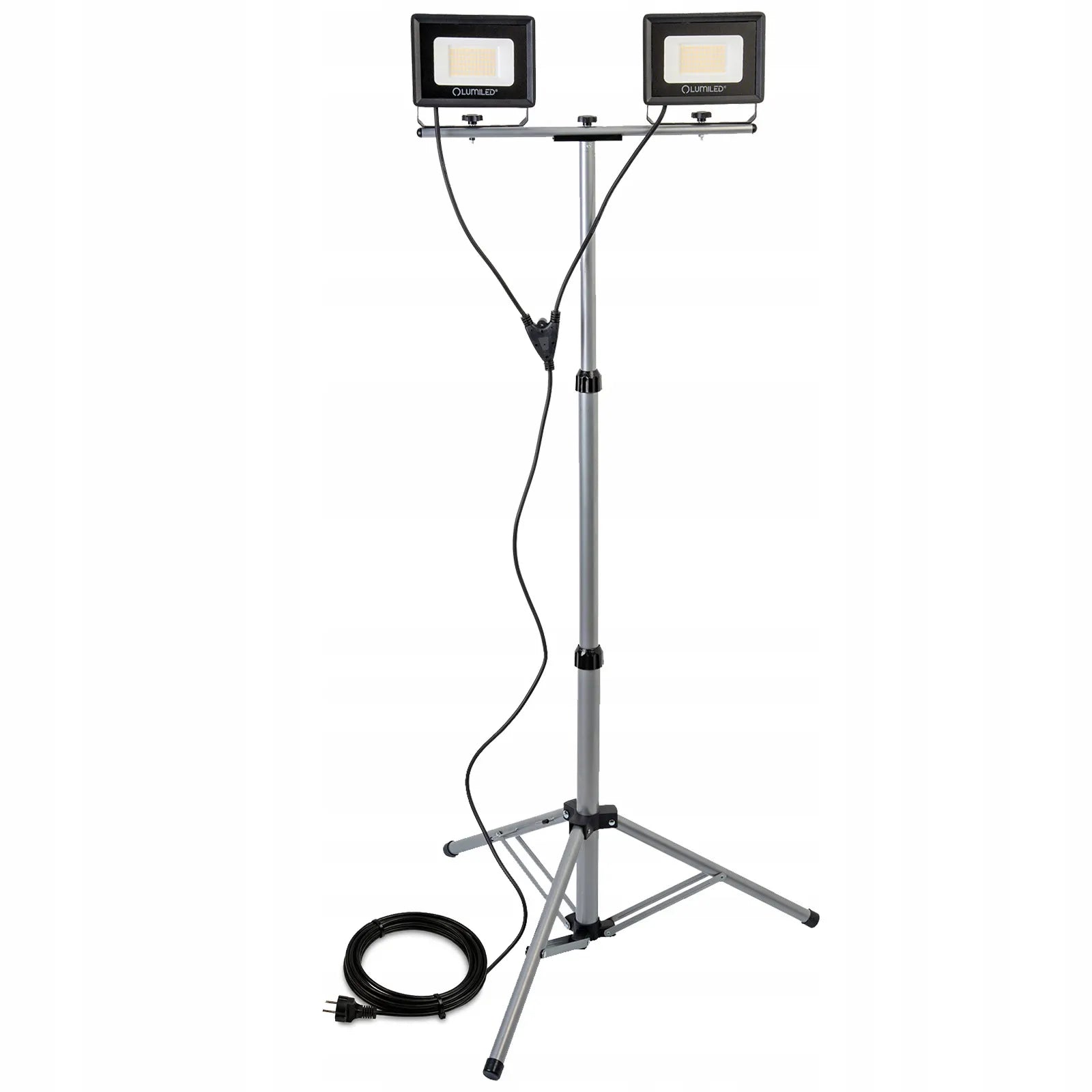 HALOGENŲ RINKINYS LED prožektorius LEMPA su stovu 2x 50W darbo statybinis galingas