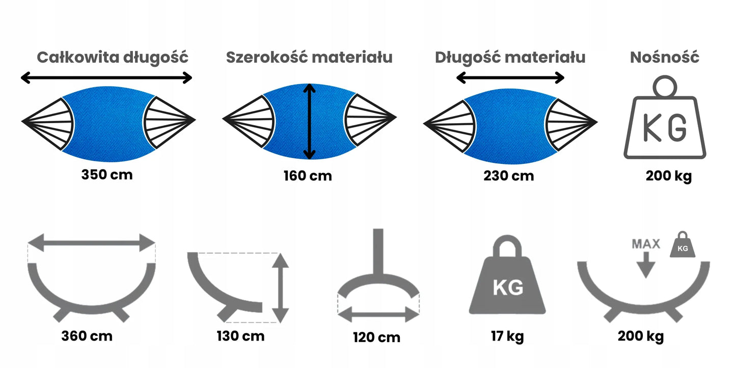Hamakas su aliumininiu stovu ir hamaku POTENZA