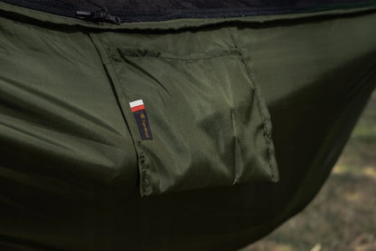 Hamakas Ważka V1 Single Zip su tinkleliu nuo uodų Khaki Tigerwood