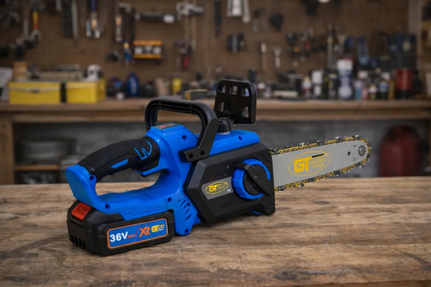 Hammer akumuliatorinis grandininis pjūklas 12" elektrinis su akumuliatoriais ir tepimo sistema