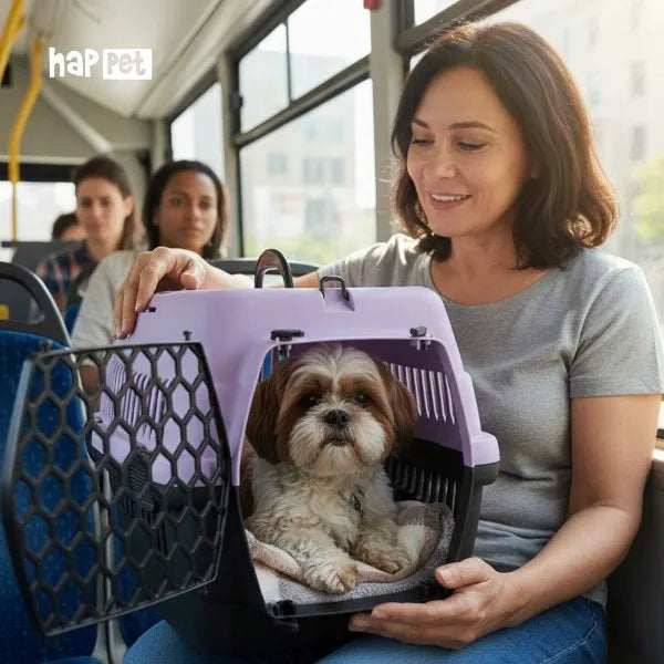 Happet Abba S violetinis transporteris šunims ir katėms, 33 × 50 × 33 cm, automobiliui