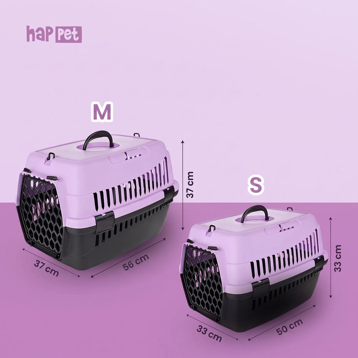 Happet Abba S violetinis transporteris šunims ir katėms, 33 × 50 × 33 cm, automobiliui